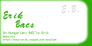 erik bacs business card